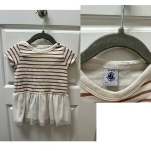 6M Petit Bateau Striped Tulle Dress